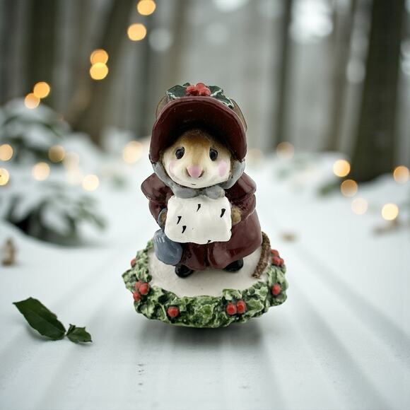 Wee Forest Folk " Miss Noel" M-146 1989 AP Burgundy Coat Retired - Picture 1 of 9